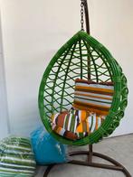 Hangstoel klein groen met kussen (zonder steun), Ophalen
