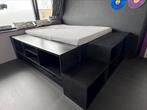 Bed 140x200 met opbergruimte en bedlade, Huis en Inrichting, Overige materialen, Gebruikt, Ophalen of Verzenden, Zelfbouw van ikea Besta kasten en lattenbodem