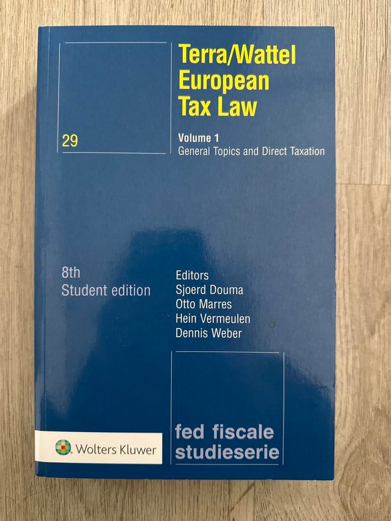Terra/Wattel European Tax Law - 8th Student Edition, Ophalen of Verzenden, Beta, Nieuw, WO