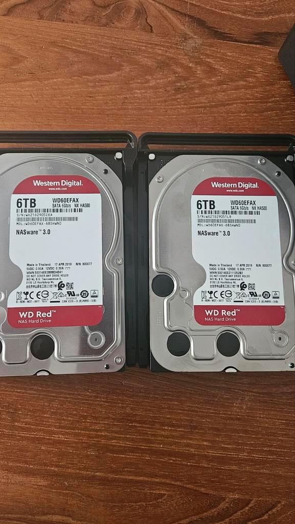 Synology NAS met 2x 6TB Western Digital harde schijven – 12T, Computers en Software, Harde schijven, Zo goed als nieuw, Desktop