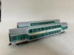 Set (2)Fleischmann H0 Dubbeldekrijtuig 5121k/5125k, Gelijkstroom, Wagon, Ophalen of Verzenden, Zo goed als nieuw