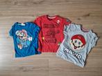 3 super Mario shirts 110, Jongen, Ophalen of Verzenden, Zo goed als nieuw, Shirt of Longsleeve