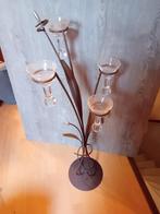 Mooie metalen kaarsenhouder voor 4 kaarsen, Huis en Inrichting, Woonaccessoires | Kandelaars en Kaarsen, Ophalen, Bruin, Zo goed als nieuw