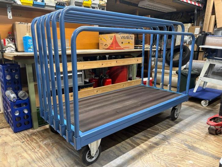 Platenwagen transportkar materiaalwagen platformwagen fetra, Doe-het-zelf en Verbouw, Transportwagens, Zo goed als nieuw, Transportkar