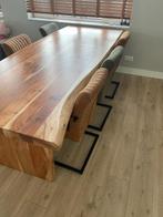 Mango & Eiken Eettafel - Zo Goed Als Nieuw!, Huis en Inrichting, Ophalen of Verzenden, Zo goed als nieuw, 6 tot 8 stoelen