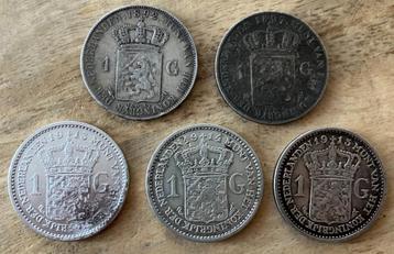 Gulden 1892 + 1897 en 1913, 1914 en 1915 Wilhelmina (2) beschikbaar voor biedingen