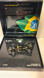 F1 Lotus Renault 97t win Portugal Ayrton Senna 1985 minicham, Hobby en Vrije tijd, Modelauto's | 1:43, Auto, ., Ophalen of Verzenden