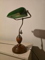 Vintage Bankierslamp Groen - Retro Stijl, Huis en Inrichting, Lampen | Tafellampen, Ophalen, Gebruikt, Glas, Vintage