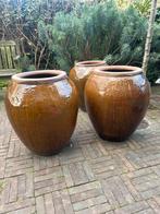 3 Grote Aardewerken Decoratieve Potten voor Binnen/Buiten, Tuin en Terras, Ophalen, Zo goed als nieuw