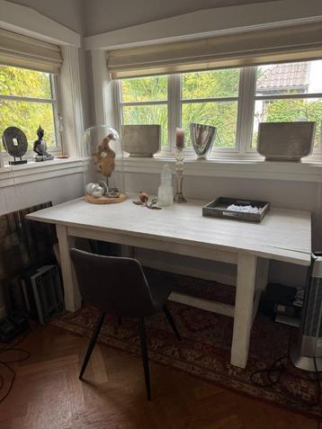 Witte eettafel - 190 x 100 cm ruim, stevig en met karakter! beschikbaar voor biedingen