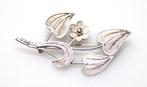Schitterende Nederlandse Zilver Filigrein Bloem Tak Broche, Verzenden, Zilver, Broche