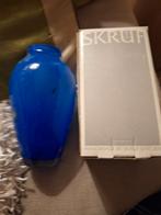 Blauwe Skruf Vaas - Handgemaakt Zweden, Antiek en Kunst, Verzenden