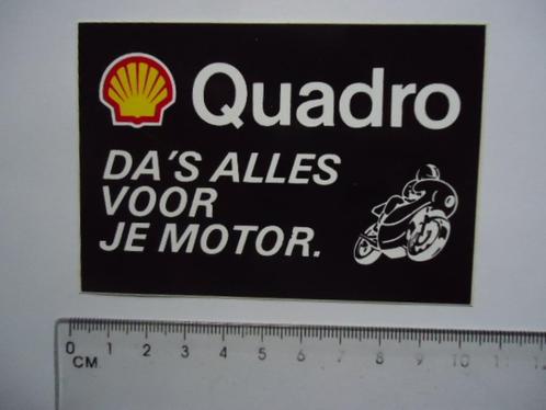 sticker oud SHELL MOTOR Quadro motorfiets motorrace retro, Verzamelen, Stickers, Zo goed als nieuw, Bedrijf of Vereniging, Ophalen of Verzenden