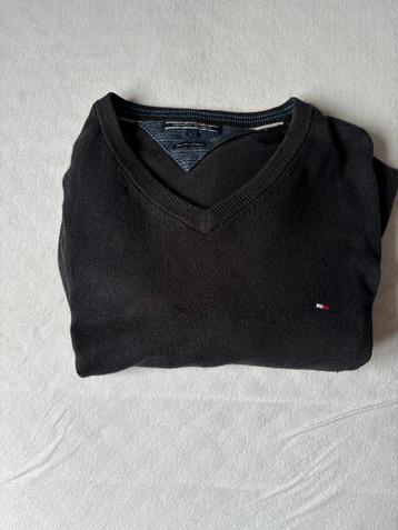 Tommy Hilfiger Trui V-hals Zwart Maat L beschikbaar voor biedingen