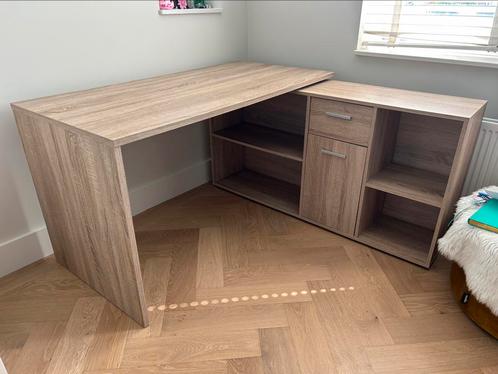 Wit (Hoek) bureau (136x67 / 140x33), Huis en Inrichting, Bureaus, Gebruikt, Ophalen