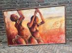 Antiek schilderij Danseressen, Antiek en Kunst, Kunst | Schilderijen | Klassiek, Ophalen