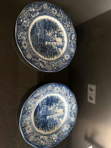 Antieke Liberty Blue Borden Independence Hall (2 stuks) Enge beschikbaar voor biedingen