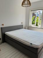 Avek boxspring 180x210 met topper bouclé grijs, Ophalen, Gebruikt, 210 cm, Tweepersoons