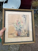 Schilderij viooltjes in pot, Ophalen