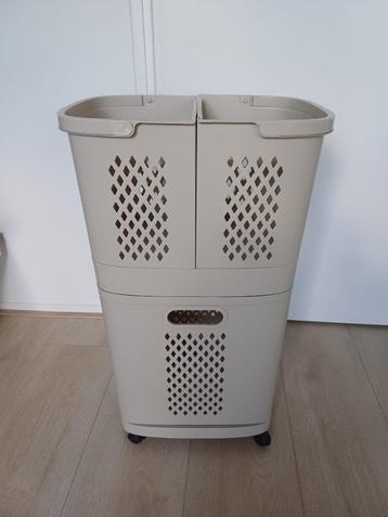 Wasmand met 3 uitneembare vakken - beige beschikbaar voor biedingen