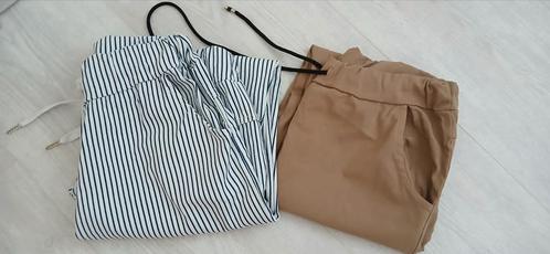 Nieuwe camel bruin broek en gestreepte broek een maat, Kleding | Dames, Broeken en Pantalons, Zo goed als nieuw, Overige kleuren
