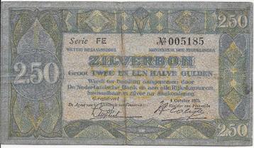 2,5 gulden 1923, 'Zilverbon', zeldzame pick 19a, Zeer Fraai beschikbaar voor biedingen