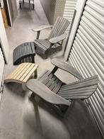 Bearchair tuinstoelen met voetenbankje 2x, Ophalen, Gebruikt, Hout, Stapelbaar