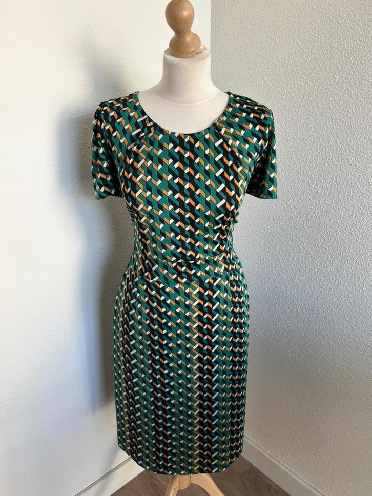 King Louie maat XL geruite mona dress 2682, Kleding | Dames, Jurken, Zo goed als nieuw, Maat 46/48 (XL) of groter, Groen, Knielengte