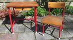 Vintage retro tafeltje en stoeltje voor peuters/kleuters, Gebruikt, Tafel(s) en Stoel(en), Ophalen