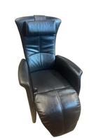 Relaxstoel Zwart Leder, Minder dan 75 cm, Leer, Ophalen of Verzenden, Zo goed als nieuw