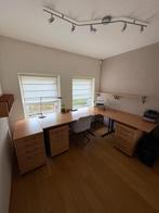 Bureau kantoor set met opbergkast en wandplanken, Huis en Inrichting, Bureaus, Ophalen, Gebruikt, Bureau