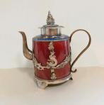 Antiek Chinees-Tibetaanse theepot van zilver en cloisonné, Antiek en Kunst, Ophalen of Verzenden