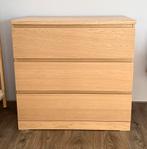 IKEA Malm ladekast eikenfineer, Ophalen, 50 tot 100 cm, Zo goed als nieuw, 3 of 4 laden