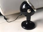 Retro ‘Eye-ball’ bol lamp sixties seventies zwart en chroom, Huis en Inrichting, Lampen | Tafellampen, Gebruikt, Ophalen of Verzenden