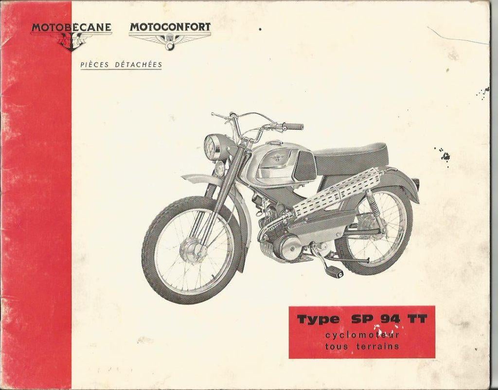 Motobecane SP94 TT cyclomoteur onderdelenlijst (7014z), Fietsen en Brommers, Handleidingen en Instructieboekjes, Zo goed als nieuw