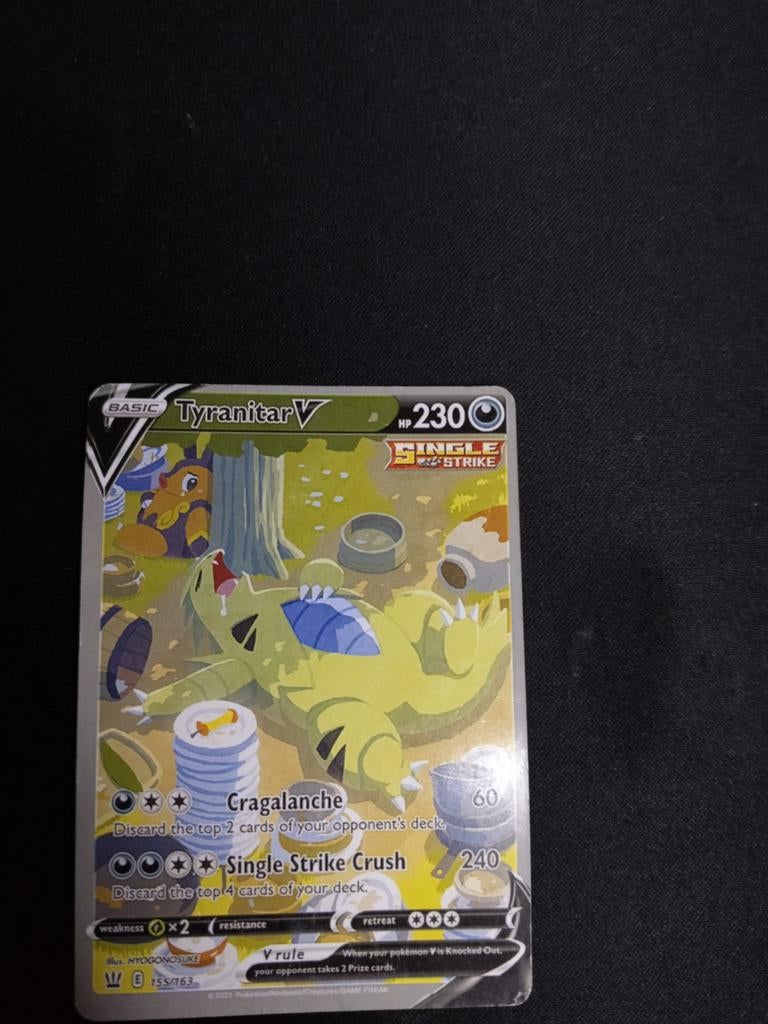 Pokemon Kaart - Tyranitar V, Ophalen of Verzenden, Gebruikt, Losse kaart, Foil