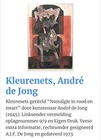Kleurenets Andre de Jong, Antiek en Kunst, Kunst | Etsen en Gravures, Ophalen of Verzenden