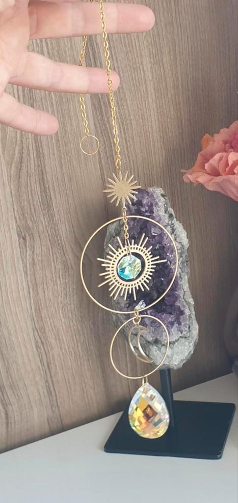 Feng Shui Raamkristal | Model: Sun & Moon| Nr. II, Hobby en Vrije tijd, Kralen en Sieraden maken, Nieuw, Ophalen of Verzenden