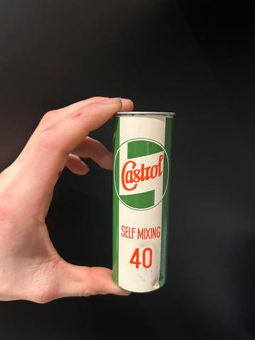 Olieblik olie blik oil can vintage Castrol 2 takt rare beschikbaar voor biedingen