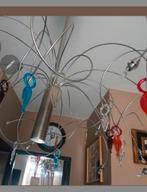 Design Hanglamp met murano gekleurde kristallen hangers, Huis en Inrichting, Lampen | Plafondlampen, Ophalen of Verzenden, Zo goed als nieuw