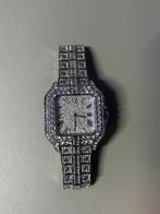 Moissanite cartier watch iced out, Sieraden, Tassen en Uiterlijk, Ophalen of Verzenden, Staal, Polshorloge, Overige merken