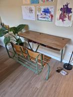 Vintage / industrieel / kinderbureau / lessenaar, Ophalen, Gebruikt, 100 tot 150 cm, Vintage/industrieel