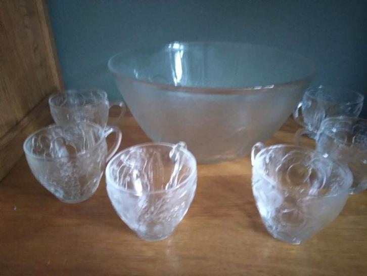 Grote Bowlschaal vruchtenkom fruitschaal, Antiek en Kunst, Antiek | Glas en Kristal, Ophalen of Verzenden