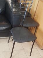 4 Mooie Zwarte Stoelen met Bloemen Patronen Zitting. (Set), Ophalen, Gebruikt, Zwart