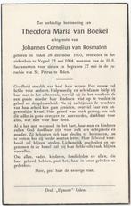 Theodora van Boekel 1905 Uden + 1964 Veghel, 58 jaar, Verzamelen, Bidprentjes en Rouwkaarten, Verzenden
