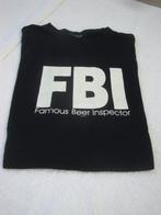 Zwart T- shirt FBI Famous Beer Inspector. S., Carnaval, Ophalen of Verzenden, Zo goed als nieuw, Kleding