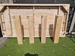 Moderne massief eikenhouten eettafel, Ophalen, Gebruikt, Eikenhout, 50 tot 100 cm