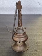 Antiek bronsen olielampje, Ophalen of Verzenden