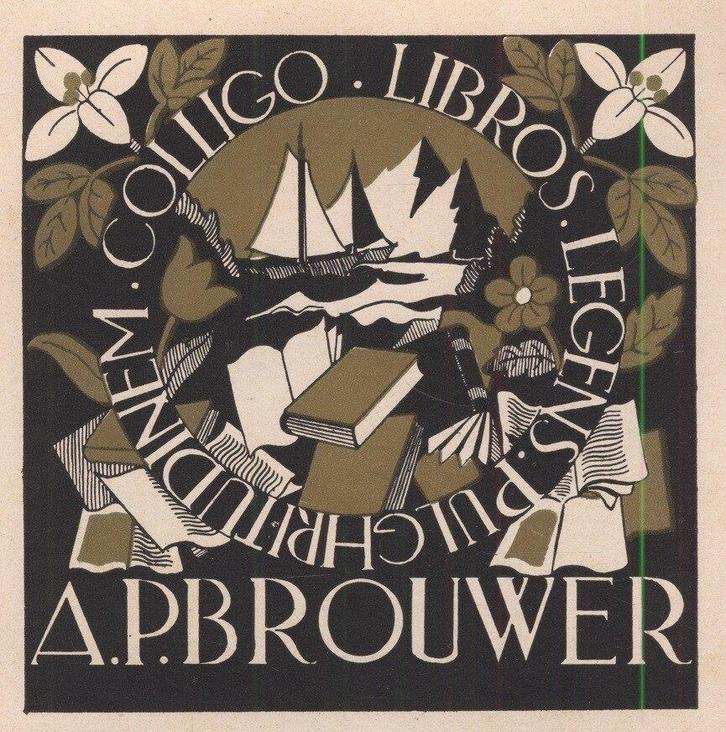 1878 Ex Libris Nederland : Jeanne Bieruma Oosting, 1942, Antiek en Kunst, Kunst | Etsen en Gravures, Verzenden