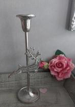 Kandelaar met een rendier van aluminium, 25 tot 50 cm, Ophalen of Verzenden, Zo goed als nieuw, Metaal